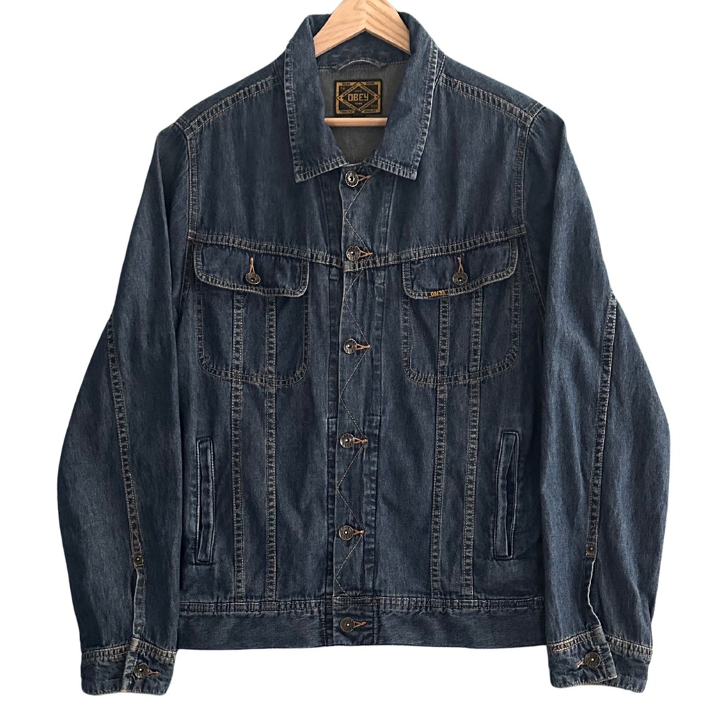 OBEY Clothing Archival Studio Denim Trucker Jacket Men's M Rare